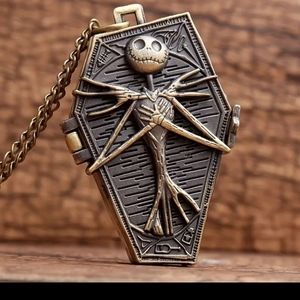 New gold Jack skellington Nightmare Before Christmas Pocket Watches.  OTHERS …